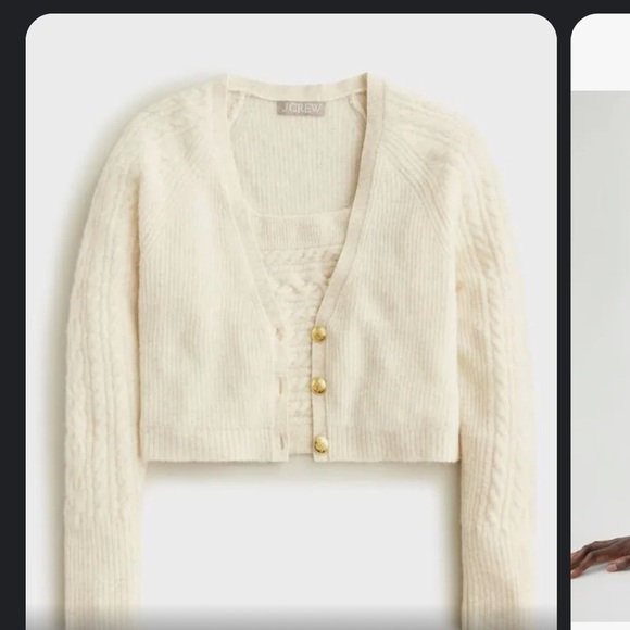 NWT J. Crew Supersoft Cropped Cableknit Sweater Tank Set - Picture 6 of 8